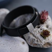 [230402] Manschette f&uuml;r Lederarmband, Silber (935)